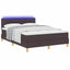 LED Box Spring Bed med hovedgærde Mørk Brun 160 x 200 cm Stof