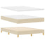LED Box Spring Bed med LED-lysstrimler Creme 160 x 200 cm Stof