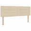 LED Box Spring Bed med LED-lysstrimler Creme 160 x 200 cm Stof