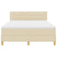 LED Box Spring Bed med LED-lysstrimler Creme 160 x 200 cm Stof
