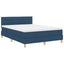 LED Box Spring Bed med LED-lysstrimler Blå 160 x 200 cm Stof