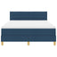 LED Box Spring Bed med LED-lysstrimler Blå 160 x 200 cm Stof