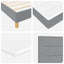 LED Box Spring Bed med pude Lysegrå 180 x 200 cm Stof