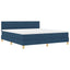LED Box Spring Bed med LED-lysstrimler Blå 180 x 200 cm Stof