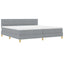 LED Box Spring Bed med hovedgærde Lysegrå 200 x 200 cm Stof