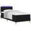 LED Box Spring Bed med LED-lysstrimler Sort 80 x 200 cm Stof
