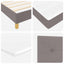 LED Box Spring Bed med hovedgærde Gråbrun 80 x 200 cm Stof