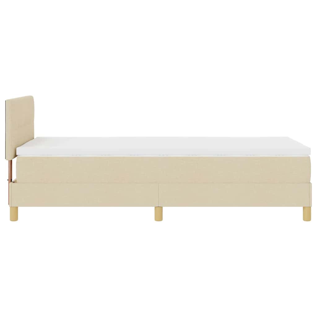 LED Box Spring Bed med LED-lysstrimler Creme 80 x 200 cm Stof