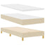 LED Box Spring Bed med LED-lysstrimler Creme 90 x 190 cm Stof
