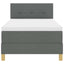 LED Box Spring Bed med hovedgærde Mørkegrå 90 x 200 cm Stof