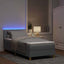LED Box Spring Bed med pude Lysegrå 100 x 200 cm Stof
