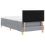 LED Box Spring Bed med pude Lysegrå 100 x 200 cm Stof