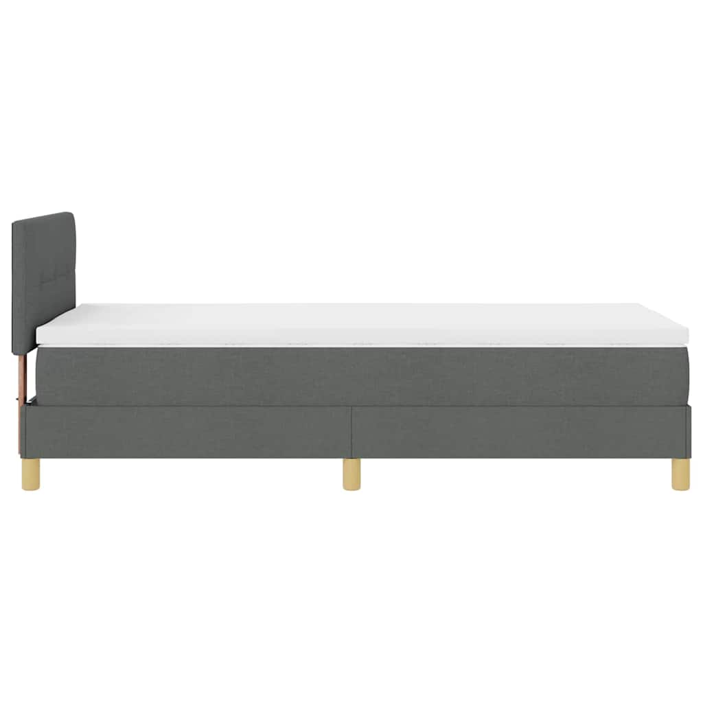 LED Box Spring Bed med pude Mørkegrå 100 x 200 cm Stof