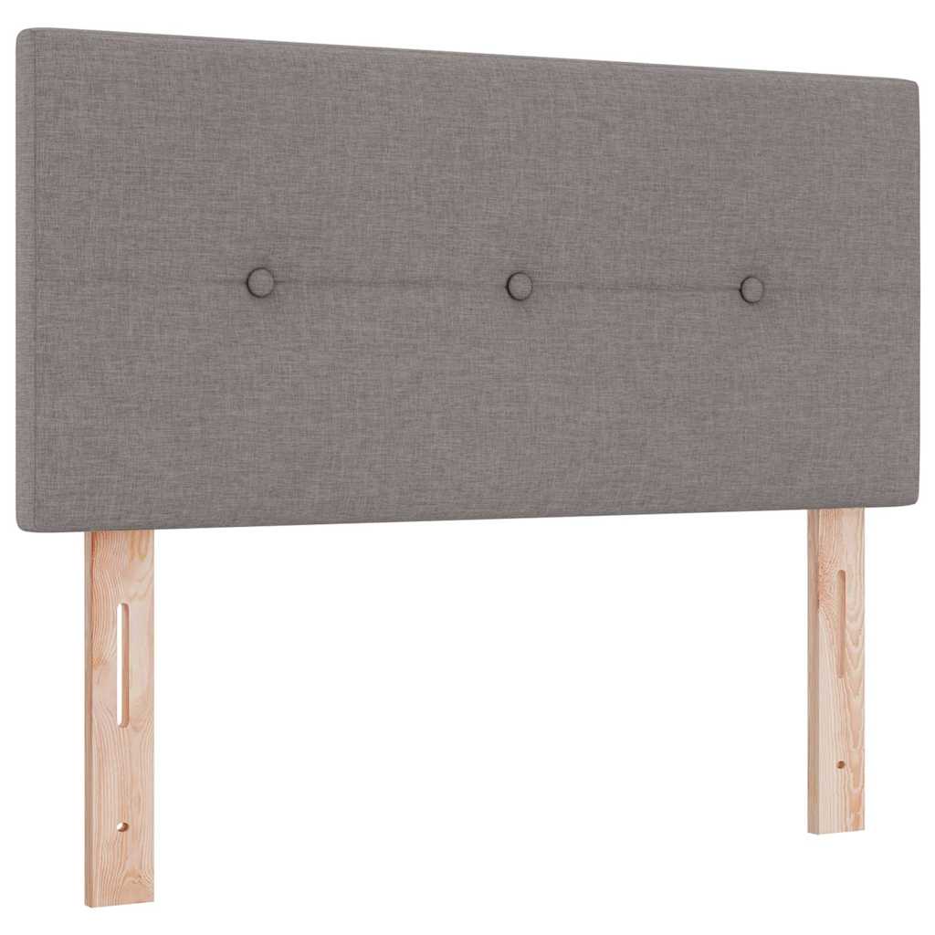 LED Box Spring Bed med hovedgærde Gråbrun 100 x 200 cm Stof