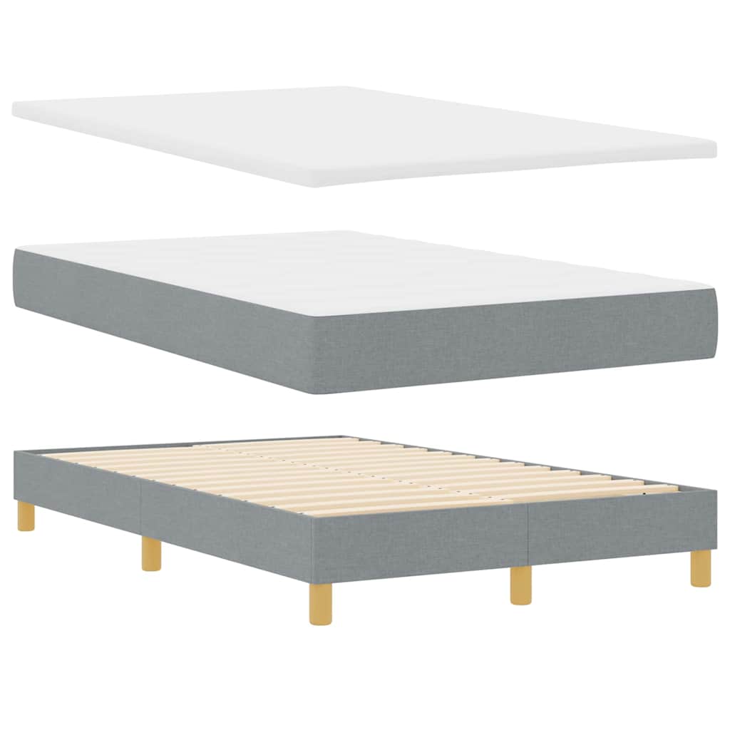 LED Box Spring Bed med hovedgærde Lysegrå 120 x 190 cm Stof