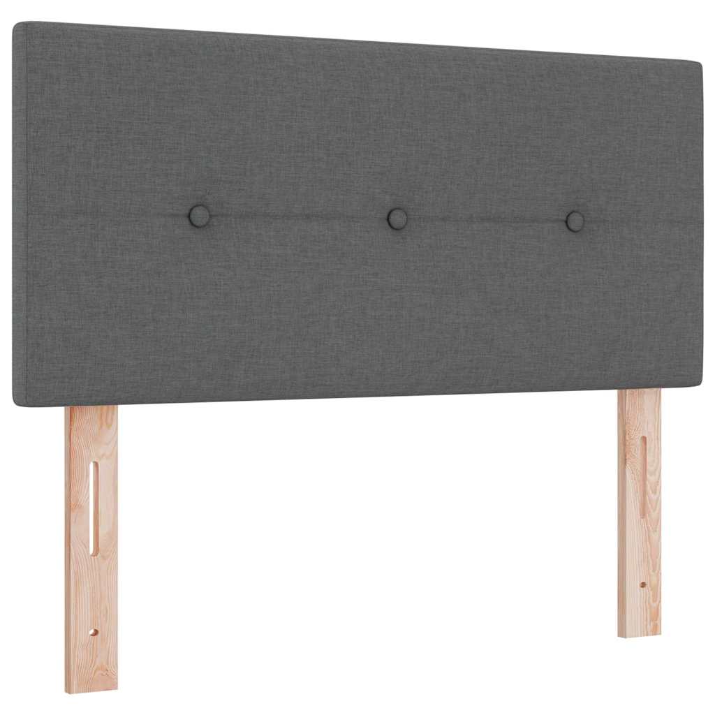 LED Box Spring Bed med hovedgærde Mørkegrå 120 x 190 cm Stof