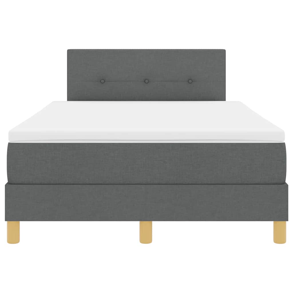 LED Box Spring Bed med hovedgærde Mørkegrå 120 x 190 cm Stof