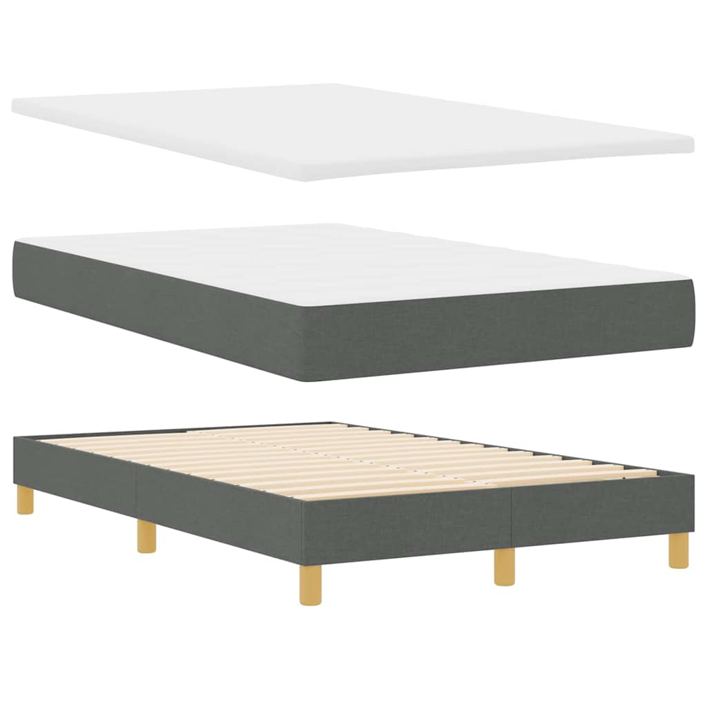 LED Box Spring Bed med hovedgærde Mørkegrå 120 x 200 cm Stof