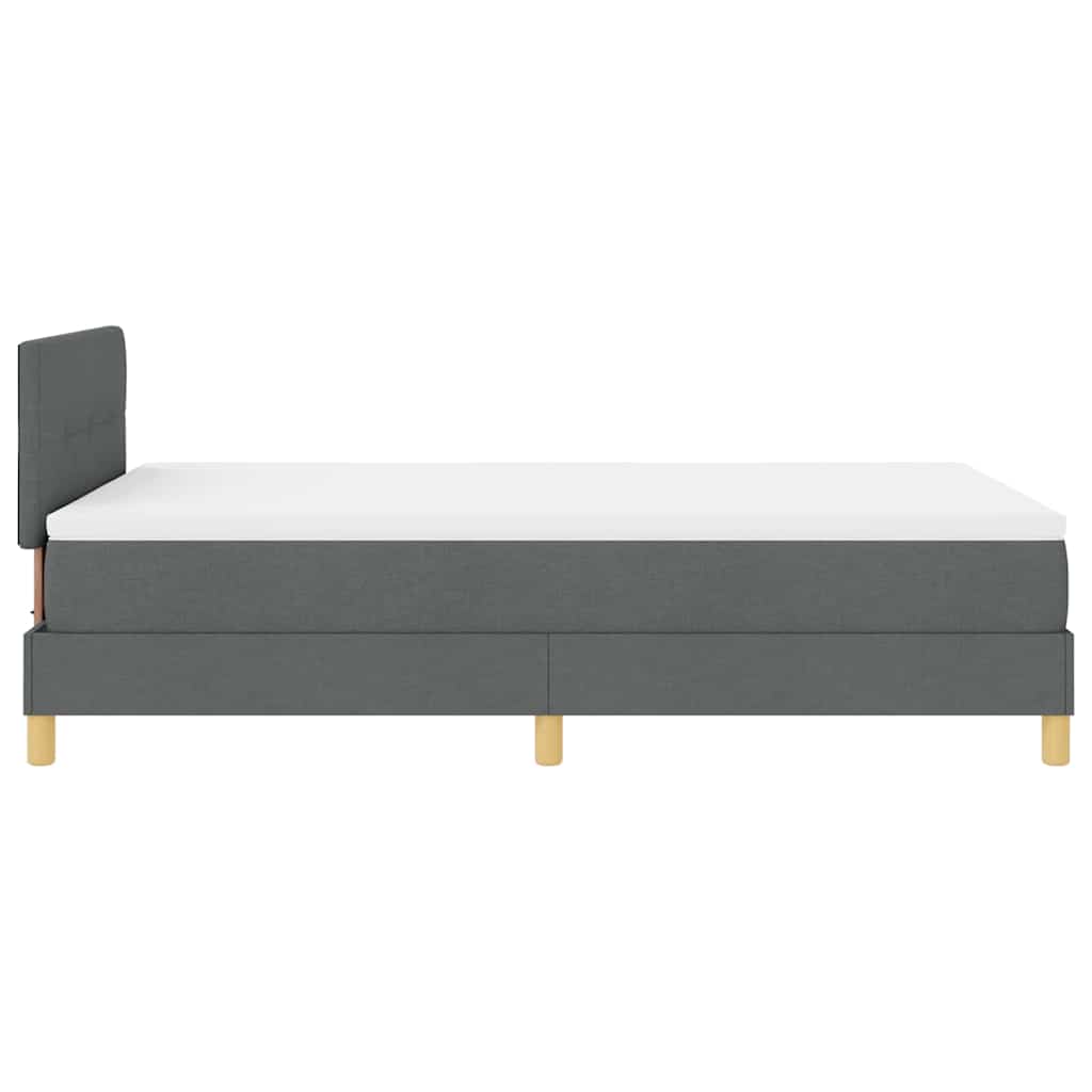 LED Box Spring Bed med hovedgærde Mørkegrå 120 x 200 cm Stof