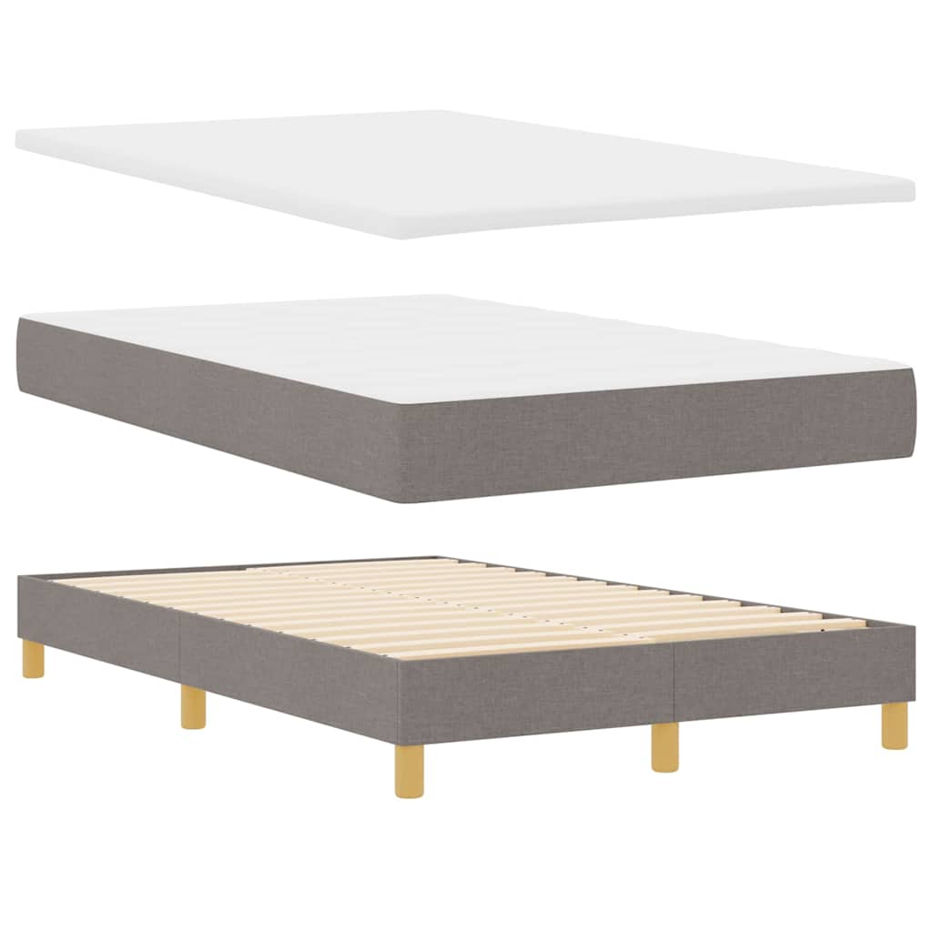 LED Box Spring Bed med hovedgærde Gråbrun 120 x 200 cm Stof