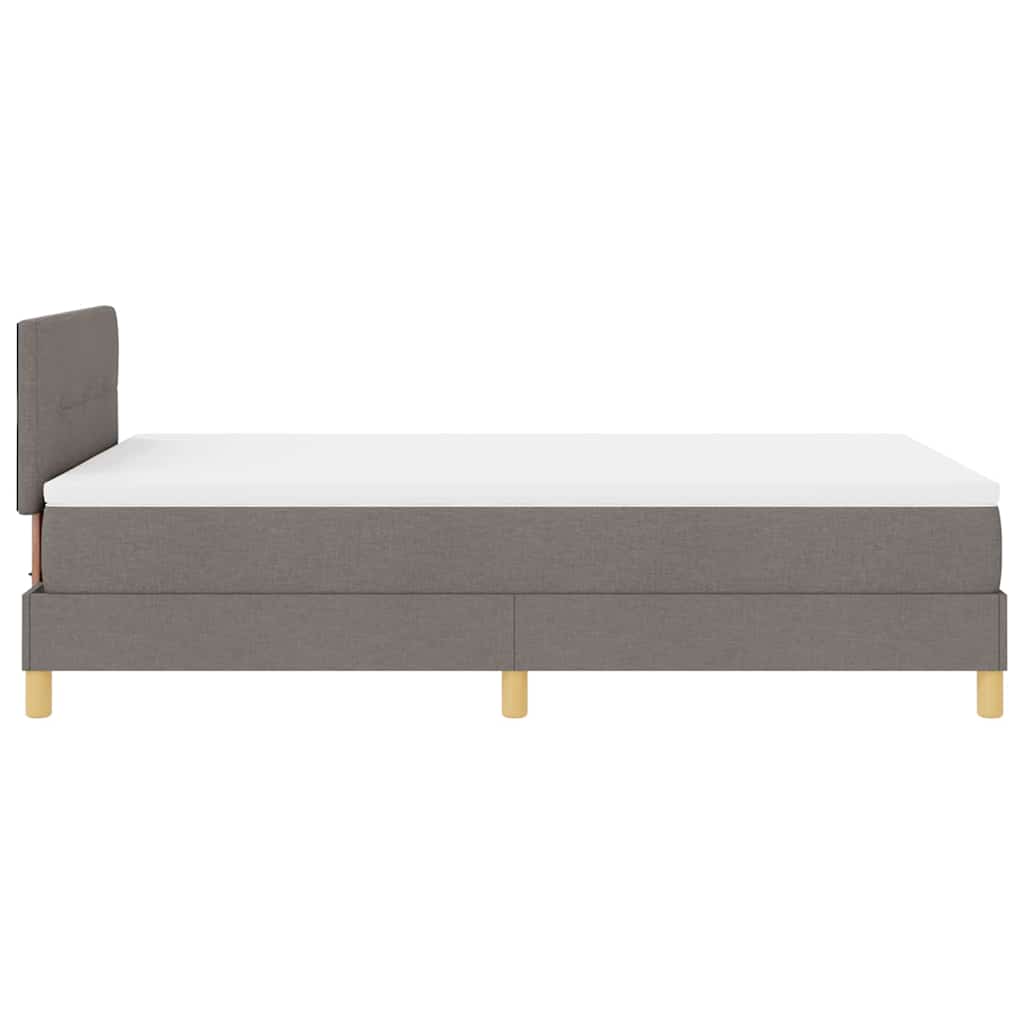 LED Box Spring Bed med hovedgærde Gråbrun 120 x 200 cm Stof