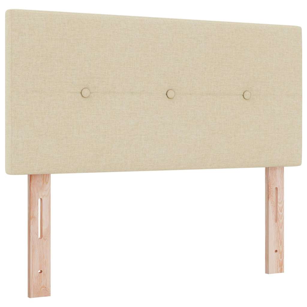 LED Box Spring Bed med LED-lysstrimler Creme 120 x 200 cm Stof