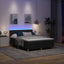 LED Box Spring Bed med pude Sort 160 x 200 cm Stof