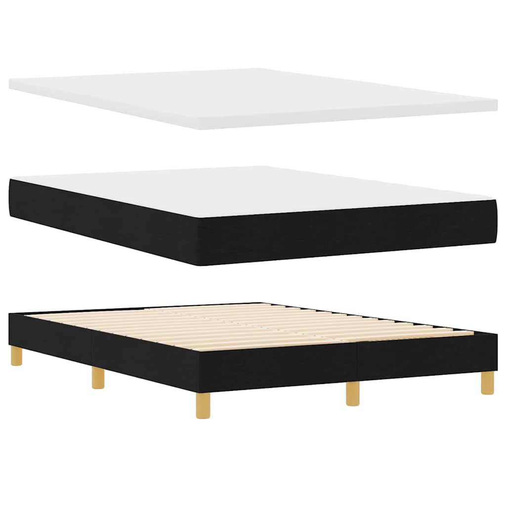 LED Box Spring Bed med pude Sort 160 x 200 cm Stof