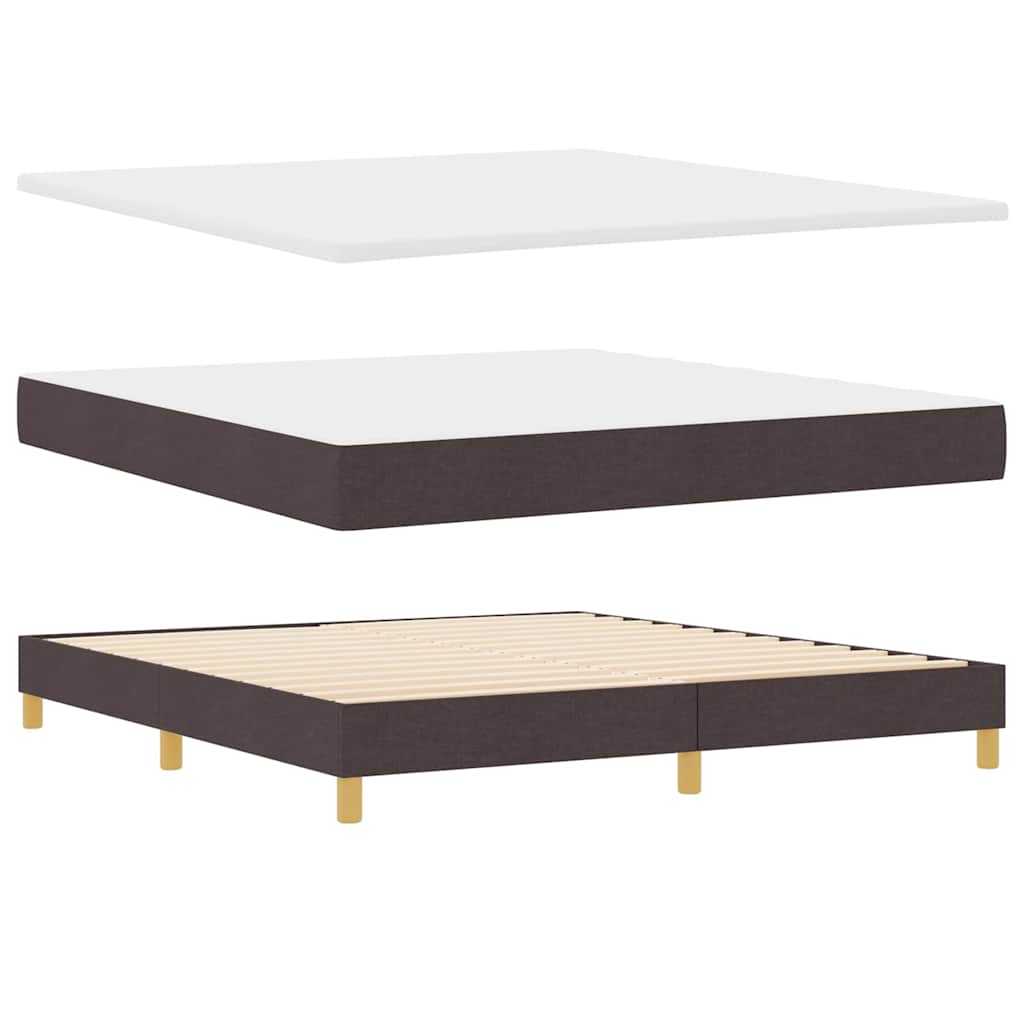 LED Box Spring Bed med pude Mørk Brun 180 x 200 cm Stof