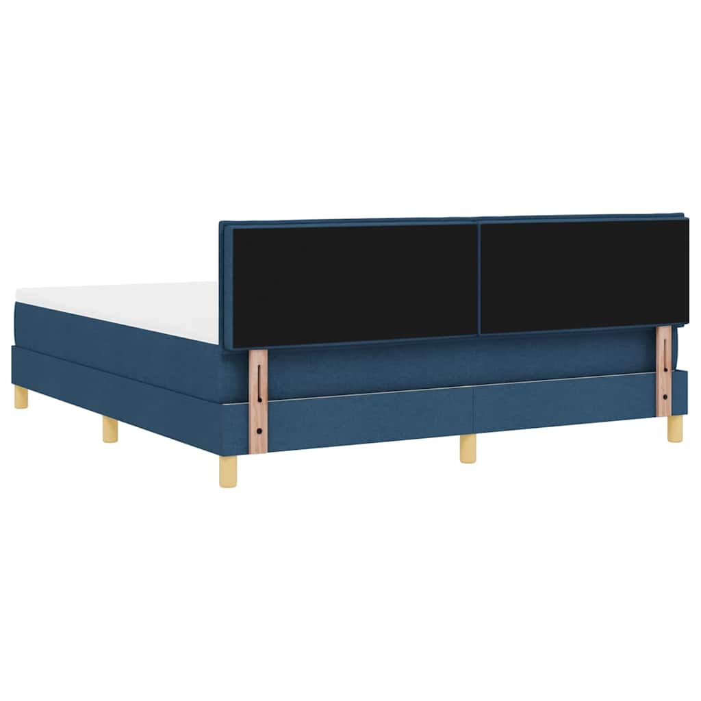 LED Box Spring Bed med pude Blå 180 x 200 cm Stof