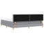 LED Box Spring Bed med hovedgærde Lysegrå 200 x 200 cm Stof