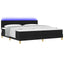 LED Box Spring Bed med LED-lysstrimler Sort 200 x 200 cm Stof