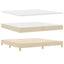 LED Box Spring Bed med pude Creme 200 x 200 cm Stof