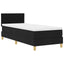 LED Box Spring Bed med pude Sort 80 x 200 cm Stof