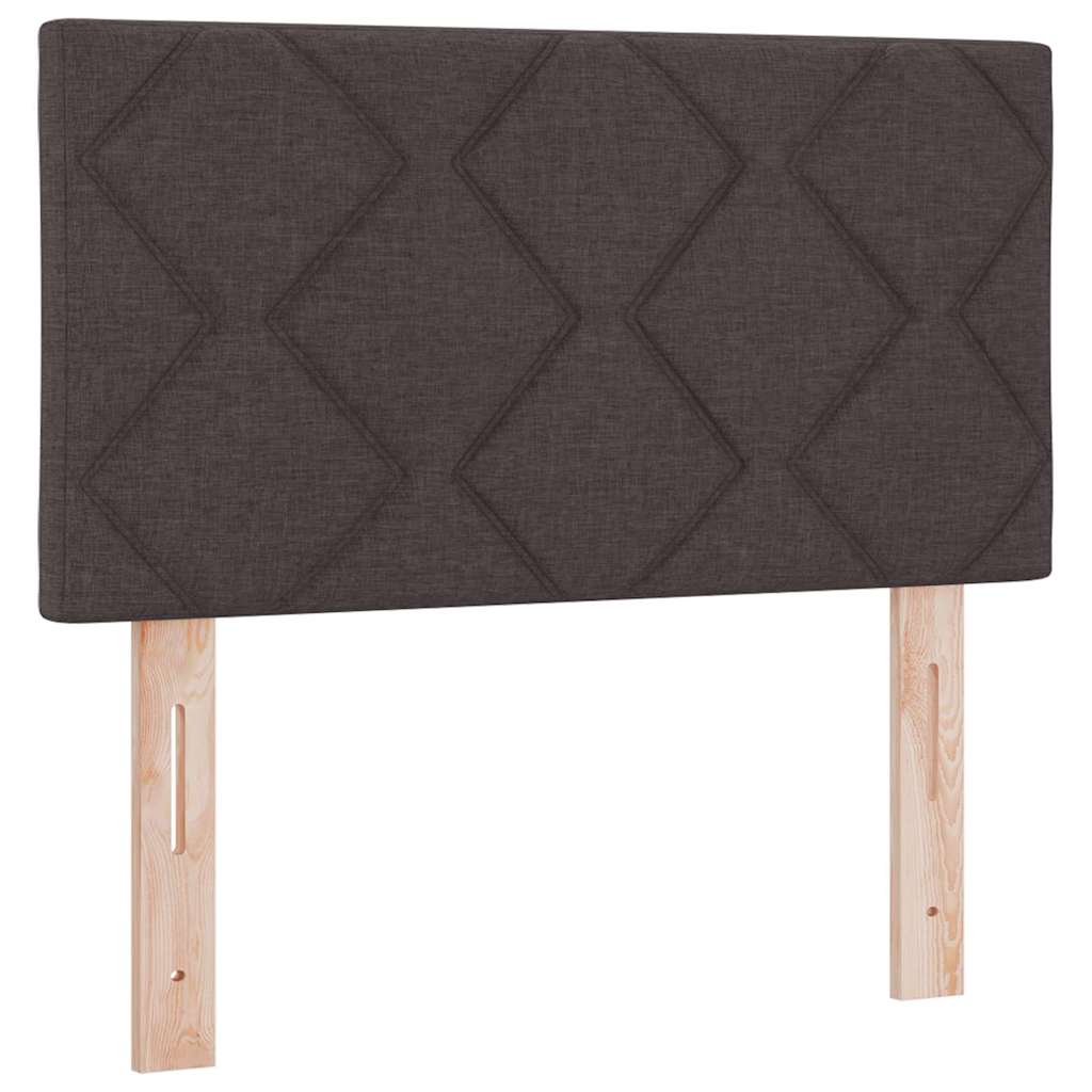 LED Box Spring Bed med hovedgærde Mørk Brun 80 x 200 cm Stof