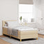 LED Box Spring Bed med LED-lysstrimler Creme 90 x 190 cm Stof