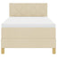 LED Box Spring Bed med hovedgærde Creme 90 x 200 cm Stof