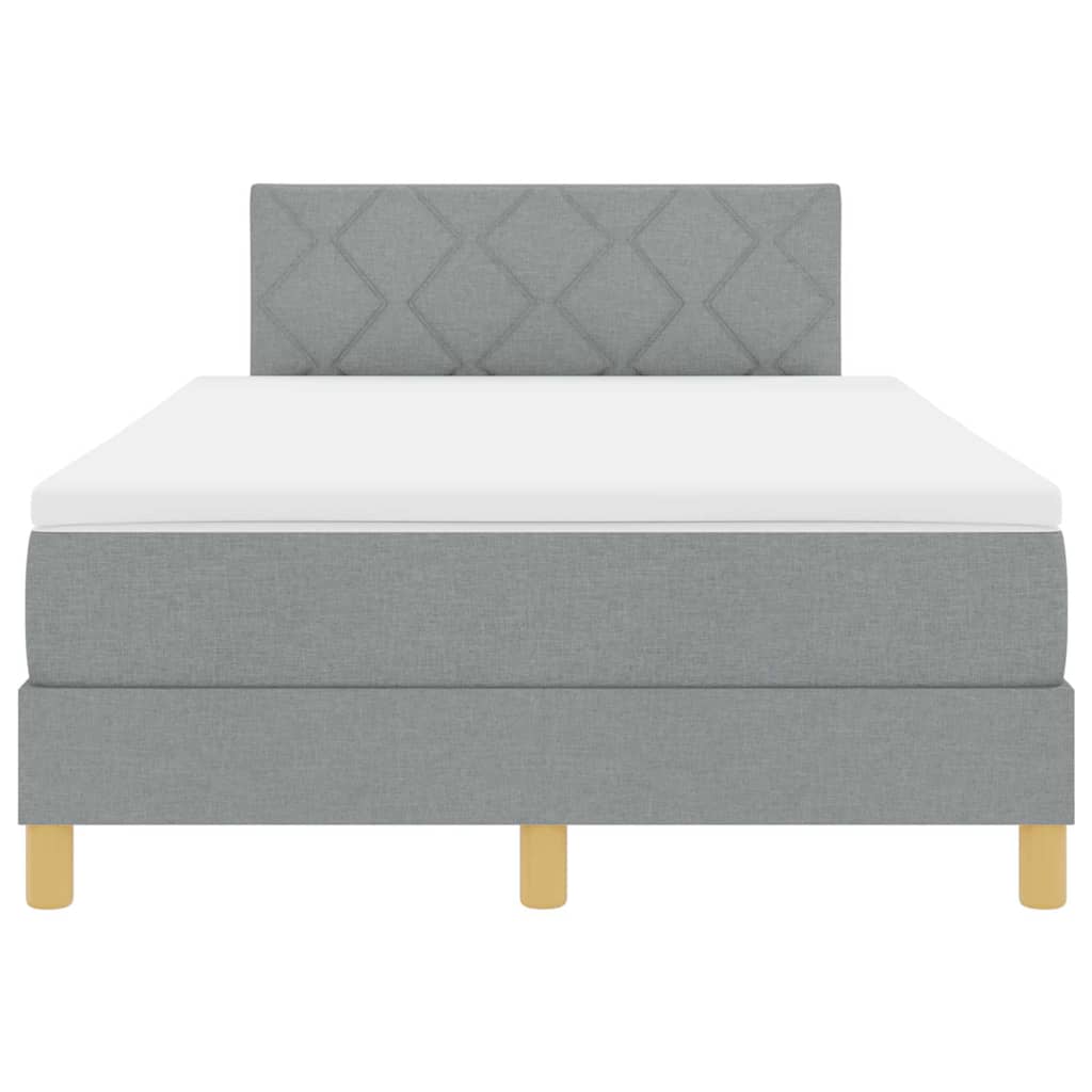 LED Box Spring Bed med hovedgærde Lysegrå 120 x 190 cm Stof