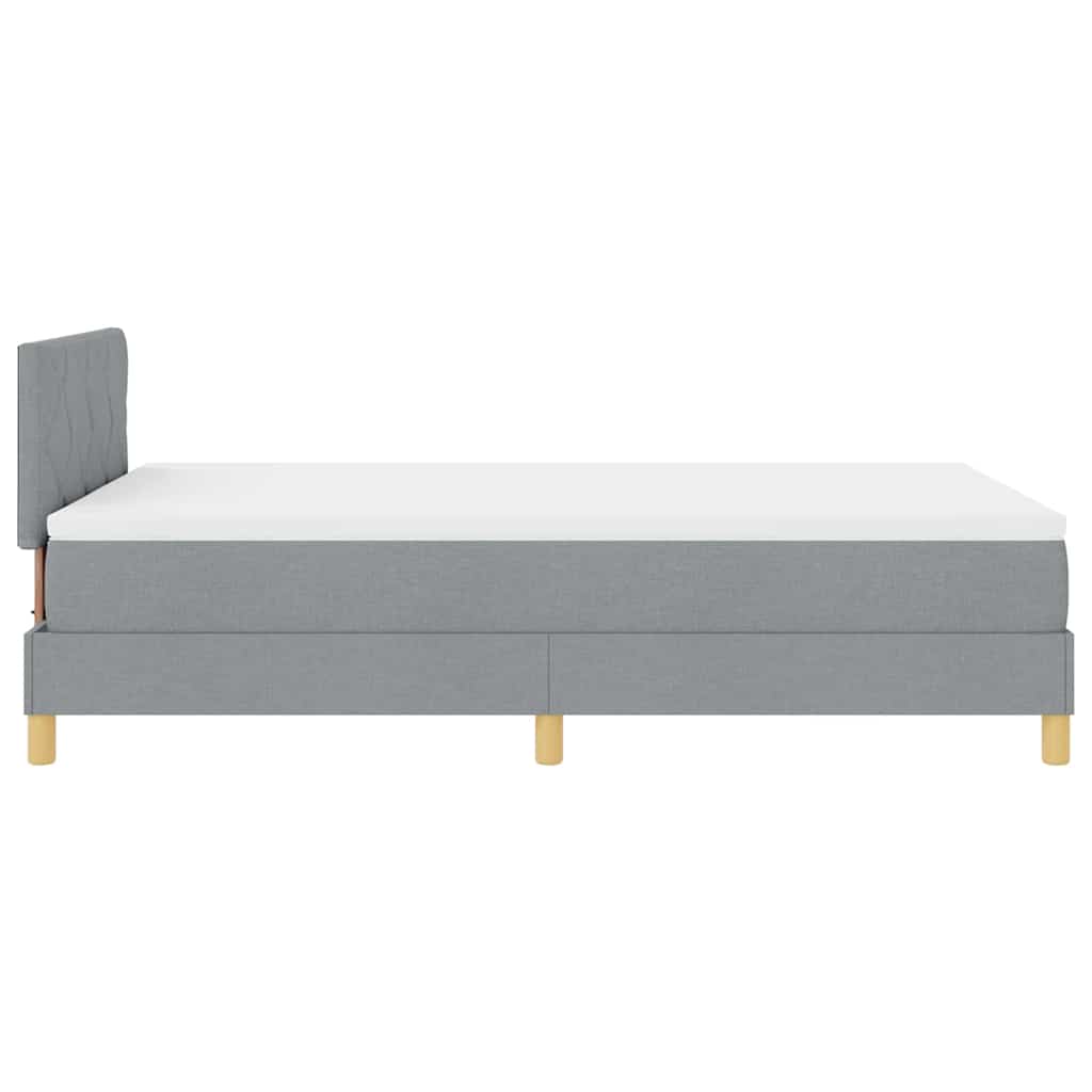 LED Box Spring Bed med hovedgærde Lysegrå 120 x 190 cm Stof