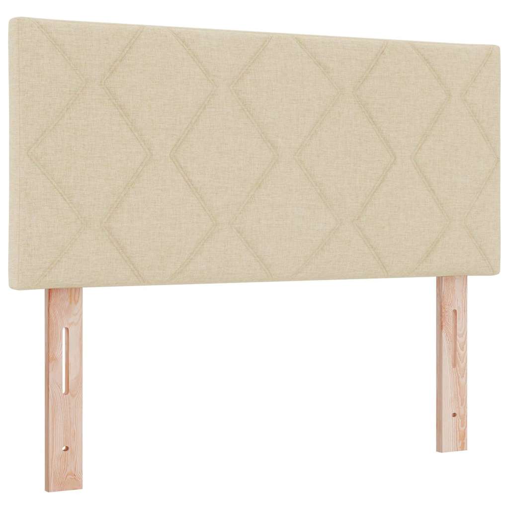 LED Box Spring Bed med pude Creme 120 x 190 cm Stof