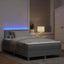 LED Box Spring Bed med pude Lysegrå 120 x 200 cm Stof