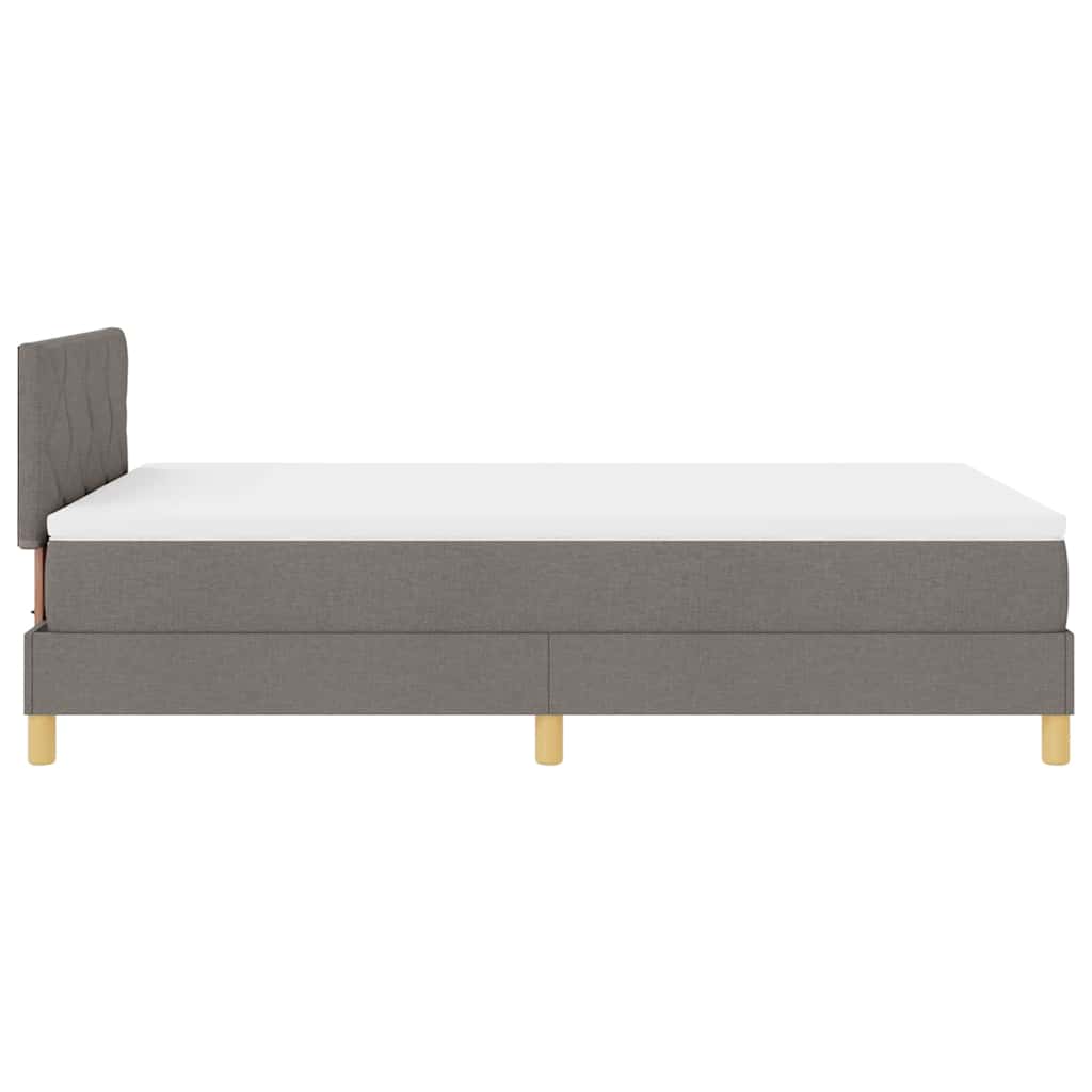 LED Box Spring Bed med hovedgærde Gråbrun 120 x 200 cm Stof