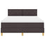 LED Box Spring Bed med hovedgærde Mørk Brun 140 x 190 cm Stof