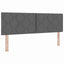 LED Box Spring Bed med hovedgærde Mørkegrå 140 x 200 cm Stof