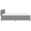 LED Box Spring Bed med hovedgærde Lysegrå 180 x 200 cm Stof