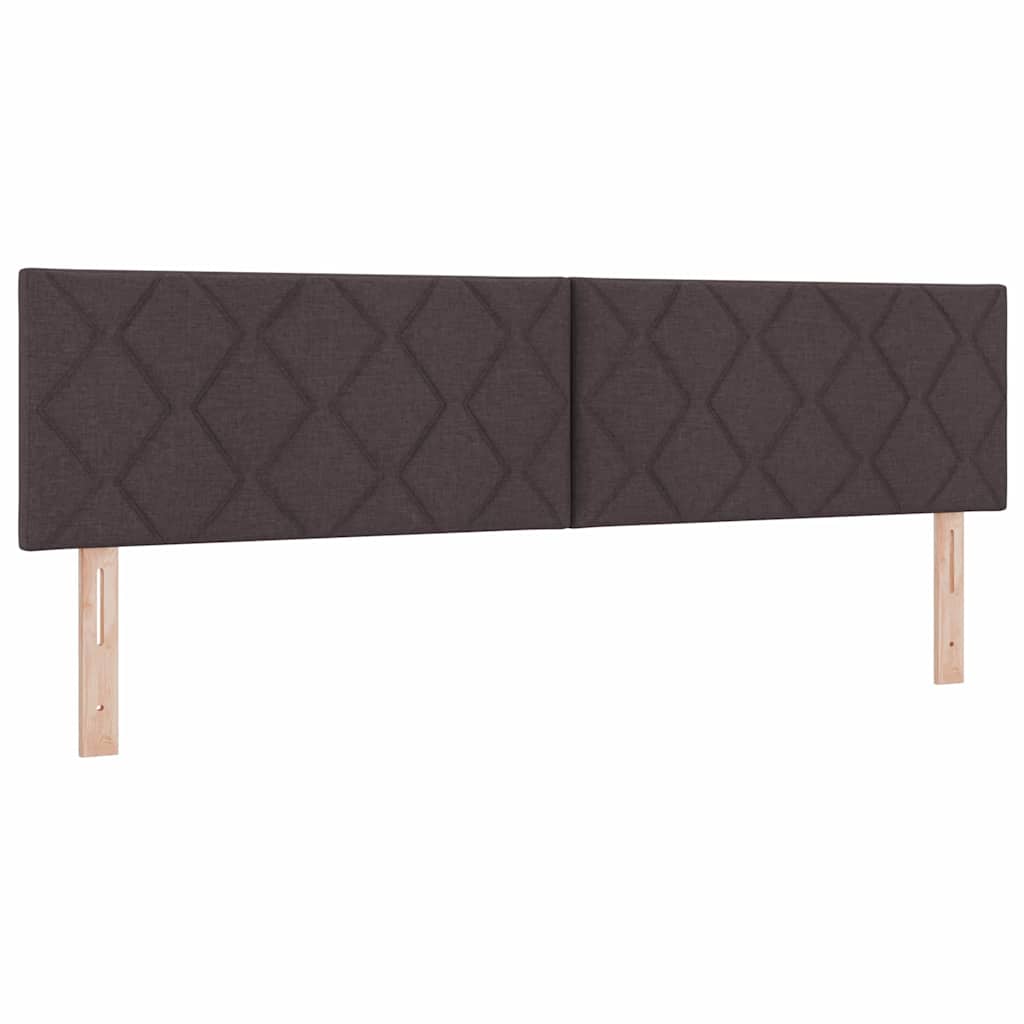 LED Box Spring Bed med hovedgærde Mørk Brun 180 x 200 cm Stof