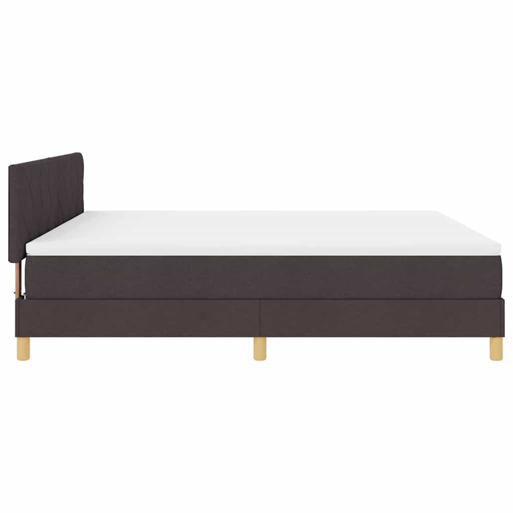 LED Box Spring Bed med hovedgærde Mørk Brun 180 x 200 cm Stof