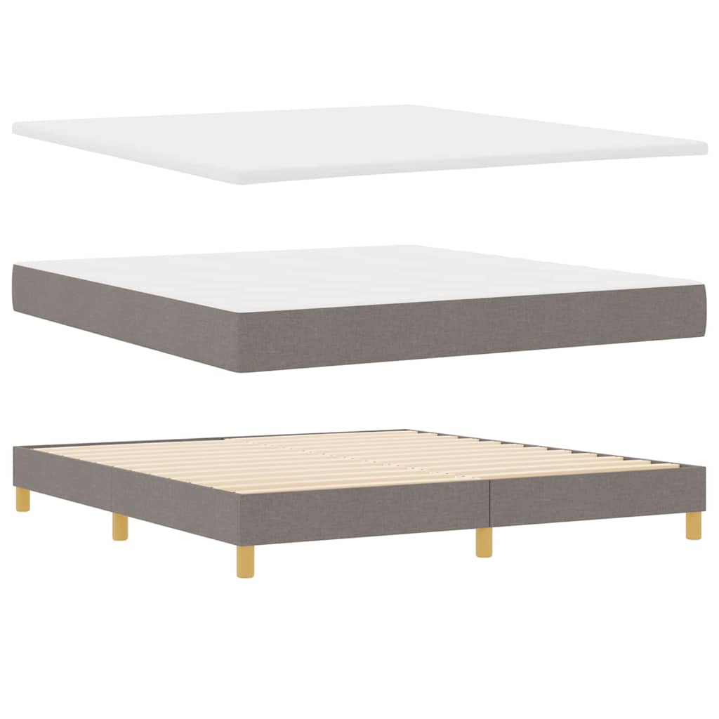 LED Box Spring Bed med hovedgærde Gråbrun 180 x 200 cm Stof