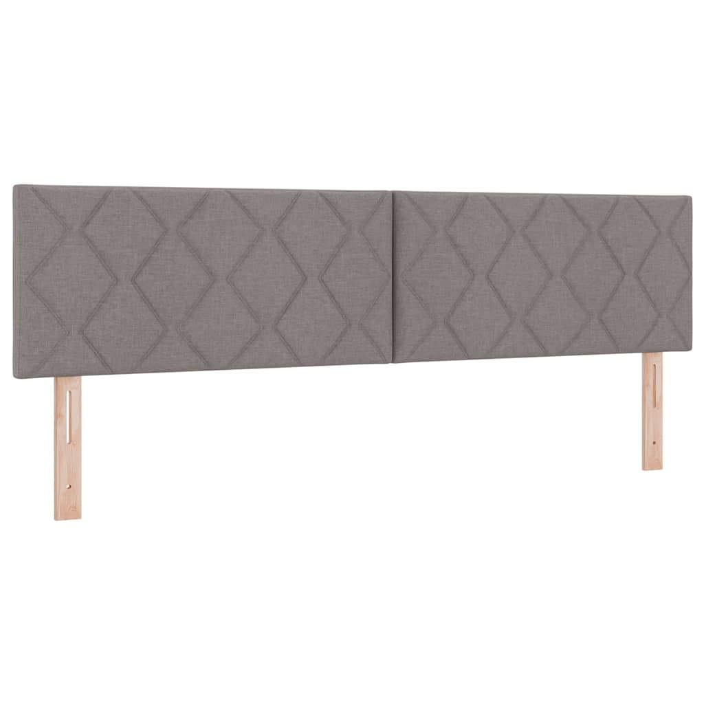 LED Box Spring Bed med hovedgærde Gråbrun 180 x 200 cm Stof