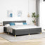 LED Box Spring Bed med hovedgærde Mørkegrå 200 x 200 cm Stof
